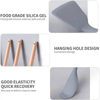 Populaire 19 pièces Silicone ustensiles de cuisine ensemble avec couteau outils boutures planche stockage seau cuisine Gadget ensemble