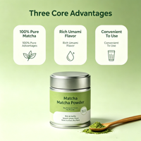Poudre de Matcha Cérémonial Certifiée en Marque Blanche OEM en Boîte de 30g – Faible MOQ