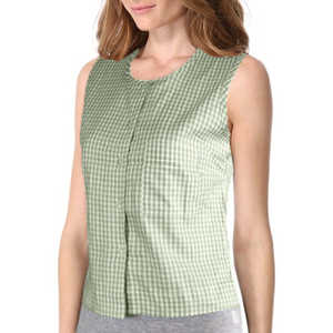 Chemisiers en coton à carreaux multicolores pour femmes BODYSMART - Product Image 2