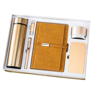 2024 Deluxe Business Promotional Thermos Power Bank Pen USB Diary Notebook Set High Sale Gift for Valentine's Day Wedd