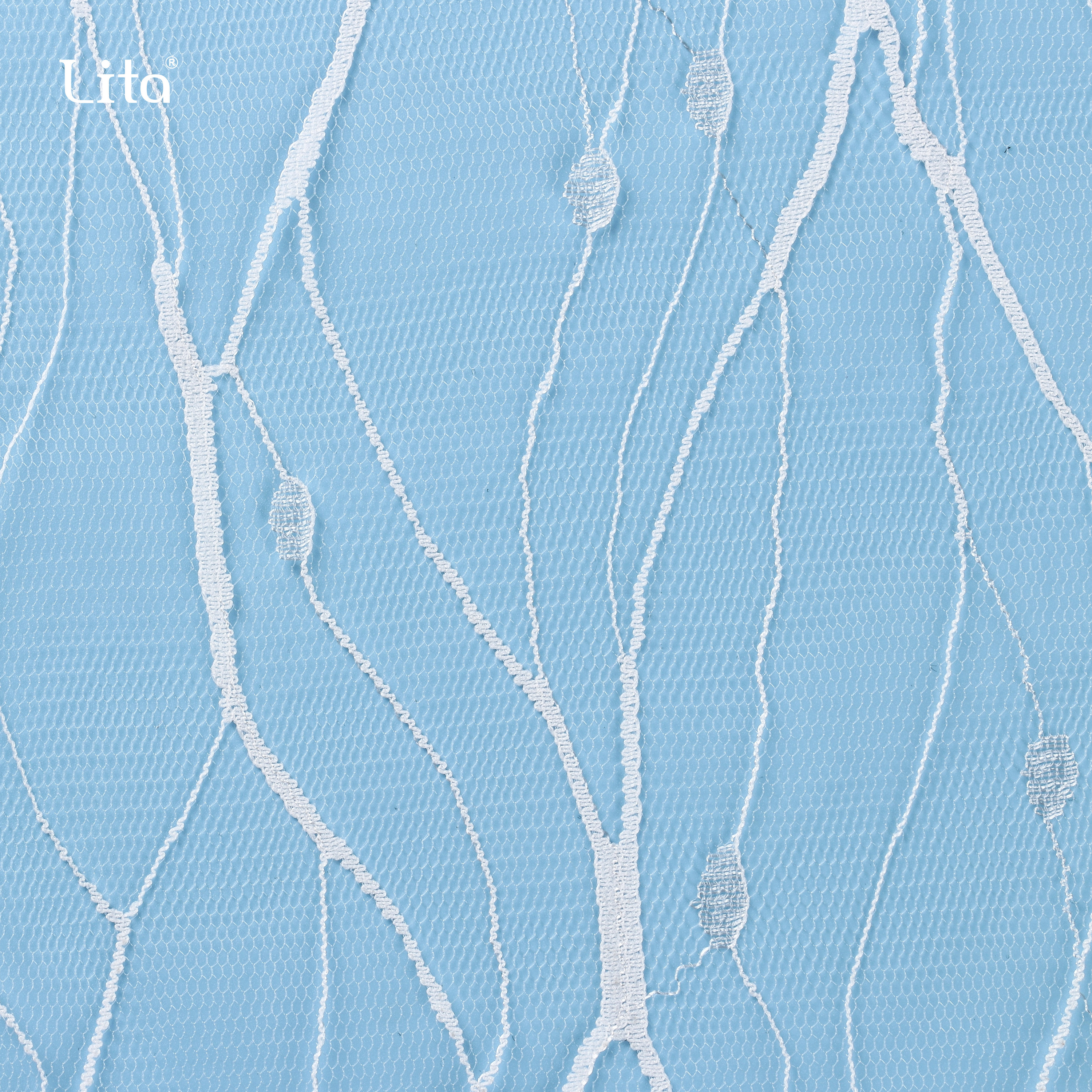20D 100% nylon mesh fabric voile tulle like tree branch geometric design for wedding