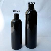 Flacon en plastique PP noir de 19 mm, 100 ml, pulvérisateur à pompe écologique avec fermeture lisse, qualité alimentaire pour vaporiser ou appliquer une lotion