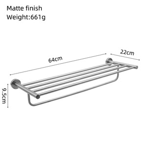 Toallero de Pared Moderno de Acero Inoxidable Cepillado con Estante, Soporte Fijo para Toallas de Baño, Organizador - Product Image 6