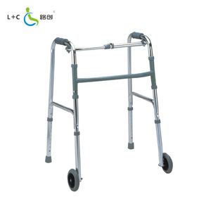 Andador de Aleación de Aluminio L+C con Ruedas de 5 Pulgadas Ajustables para Rehabilitación y Asistencia para Caminar - Product Image 1