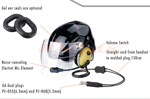 <span class=keywords><strong>Casque</strong></span> pilote avec interface de 3.5mm Écouteurs et écouteurs de musique filaires pour les pilotes de parapente Paramotor Skydiving - Product Image 5