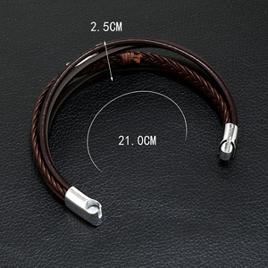 Pulsera de piel trenzada hecha a mano para hombre, brazalete con mensaje inspirador, regalo de cumpleaños - Product Image 5
