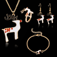 Nouvel Arrivage : Parure de Bijoux Thème Noël – Collier, Boucles d'Oreilles, Bracelet et Bague Bonhomme de Neige en Émail – Cadeau Tendance pour Femme