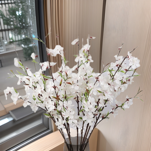 Flores Artificiales de Melocotón QIHAO, Flores de Seda Plástica de Alta Simulación, Decoraciones para Bodas y Hogar - Product Image 4