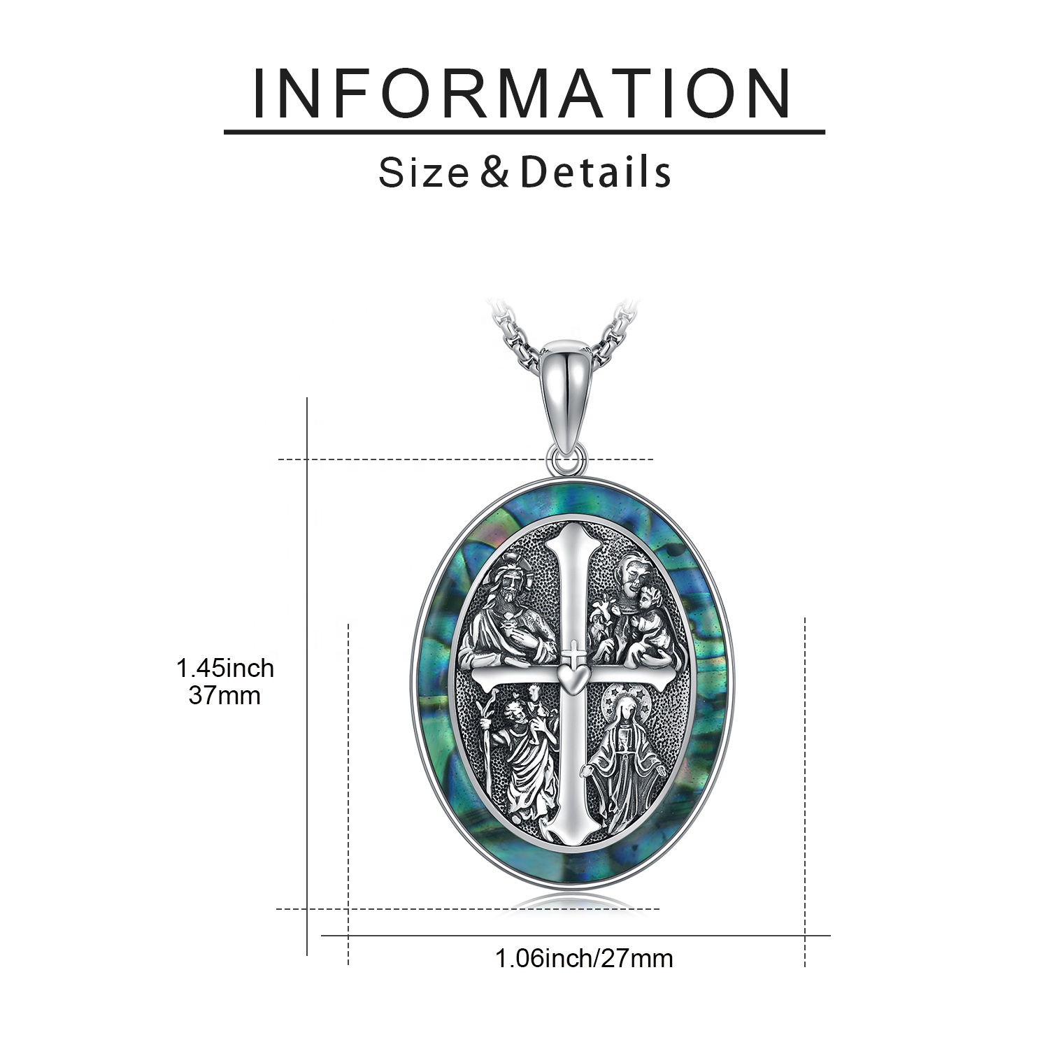 Pendentif Argent Sterling Coquille D'ormeau - Montres & Bijoux
