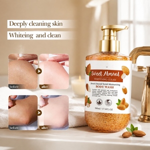 SADOER Gommage Doux à l'Amande, Gel Douche Hydratant Moussant Riche, Blanchissant, Nettoyant, Lissant et Soyeux pour la Peau, Nettoyant Corporel Quotidien pour la Douche - Product Image 5