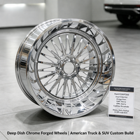 Jantes en alliage d'aluminium forgé chromé JJS Custom Deep Dish, robustes, pour camionnettes, SUV tout-terrain, fournisseur en gros