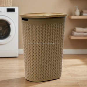 Cesto de Ropa Rectangular de Plástico Reciclable con Tapa, Almacenamiento para el Hogar, Disponible en Todas las Variedades - Product Image 6