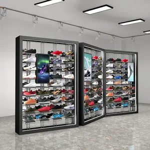 Espositore al dettaglio in metallo personalizzato per apparecchi e display per negozi di scarpe