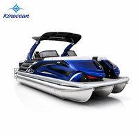 Bateau ponton de luxe en aluminium de 22 pieds, 12 passagers, arche électrique, certifié CE, alimenté par batterie, pour la pêche