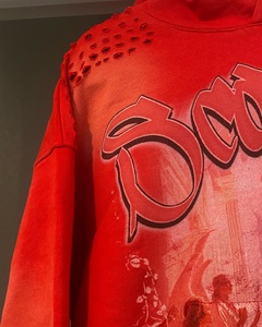 Sweat à capuche personnalisé 100% coton, streetwear, impression DTG, vintage, effet délavé, ample, surdimensionné, pour homme, sweat à capuche déchiré - Product Image 3