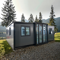 Maison préfabriquée en acier de 20 pieds, conteneur extensible, villa mobile pliable, 2 chambres, modulaire préfabriqué