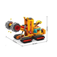 SAMLOK 603 pièces ABS, échelle 1:24, briques de construction DIY, aventure dans la mine, bâtiments modernes, ensemble de jouets électroniques, pour enfants de 5 à 7 ans