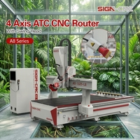 Machine de découpe et de gravure CNC 4 axes 380V, précision de positionnement 0,03 mm, 4*2*2,2 m, pour panneaux PVC, mousse, bois, avec aspiration, Syntec 60WE