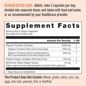 Cápsulas de Cúrcuma Orgánica ODM con Curcumina 2250mg, 180 Unidades, con Jengibre Orgánico y BioPerine, Suplemento Dietético Vegano - Product Image 3