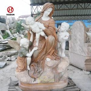 Statue de religion extérieure en marbre blanc Notre-Dame de <span class=keywords><strong>Marie</strong></span> avec la statue de l'enfant <span class=keywords><strong>Jésus</strong></span> <span class=keywords><strong>à</strong></span> vendre - Product Image 5