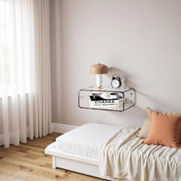 Étagère murale flottante en acrylique transparent personnalisée XFL Factory avec rangement pour la chambre à coucher