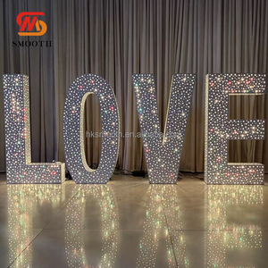 Lettres lumineuses LED 3D personnalisées en métal, effet ciel étoilé, pour décoration de mariages, banquets et événements festifs - Product Image 1