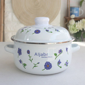 Casserole compacte émaillée épaissie 18CM à double poignée pour la cuisson des nouilles et la cuisine domestique - Product Image 1
