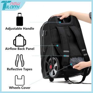 BSCI Personalized School Bag for Girls and Rolling <b>Backpack</b> for Teens with Large <b>Wheels</b> for Women - Product Image 3