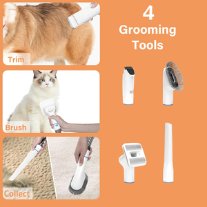 Dog Cat Shaver Trimmer Pet Vacuum Cleaner Clipper Brush Scissors Combs Portable Multifunctional Simple <b>ABS</b> Plastic Pet Beauty - Product Image 2