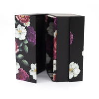 Nouvelle boîte d'emballage cosmétique en papier dur noir Boîte cadeau de bouteille de parfum d'huile essentielle en carton rigide pliable avec impression de logo personnalisé