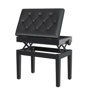 HOMCOM Tabouret de piano avec compartiment de rangement et hauteur réglable, noir - Product Image 1