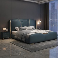Meubles de chambre à coucher de luxe modernes, lits rembourrés doux, lit king size, ensemble de cadre de lit double, lit de mariage doux avec tiroirs, dernières conceptions