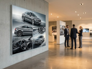 ผลิตในเยอรมนี จอแสดงผลเลนติกูลาร์แบบโมดูลาร์ Lentiprint ขนาด 240x180 ซม. 2 แผง 40 LPI แนวนอน กรอบสีเงิน ไม่มีขาตั้งพื้น - Product Image 4