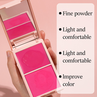 Palette de blush et de contour 2-en-1 OEM, crème et poudre, imperméable, longue tenue, haute pigmentation, sculpteur de joues, blush à marque privée