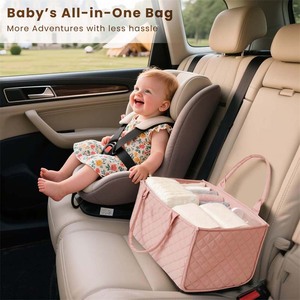 Organizador de Pañales para Bebé con Divisor Extraíble, Bolsa de Pañales Portátil, Regalo Esencial para Recién Nacidos, Cesta para Bebé, Bolsa de Mano - Product Image 2