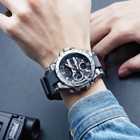 Jam Tangan Sport Chrono Analog-Digital SMAEL 8029 Tahan Air 5BAR, Bercahaya, Alarm, Stopwatch, Mesin ESPON, Alloy 50mm