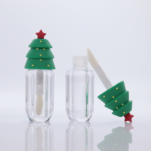 Envase Transparente para Brillo Labial con Diseño Festivo de Árbol de Navidad, Tubo Vacío para Brillo Labial, Envase Cosmético - Product Image 1
