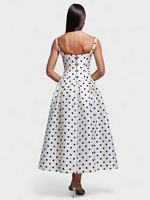 Robe longue plissée à pois pour femme, col carré, bretelles spaghetti, taille haute, avec poches, élégante pour les vacances et les soirées