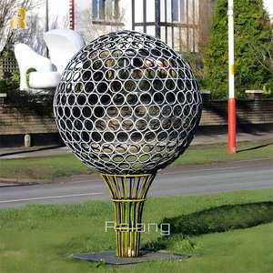 Escultura Moderna de Gran Tamaño para Exteriores, Estatua Abstracta de Pelota de Golf Grande de Acero Inoxidable - Product Image 6