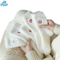 Chaussettes d'hiver tendance pour femme, motif brodé, douces et respirantes, tricotées, chaudes et confortables