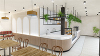 Meubles de café en bois sur mesure, vitrine de boulangerie en verre, comptoir de bar en marbre pour café, à vendre