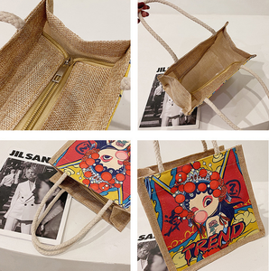 Bolsas de Yute con Recubrimiento de PE Natural Estilo Chino, Logotipo Personalizado, Ecológicas, Bolsas de Mano de Yute - Product Image 5