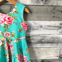 ODM CKids Gaun Bayi Tanpa Lengan Bermotif Bunga Cantik dan Menawan Desain Petti untuk Anak Perempuan, Gaun Musim Panas yang Menawan
