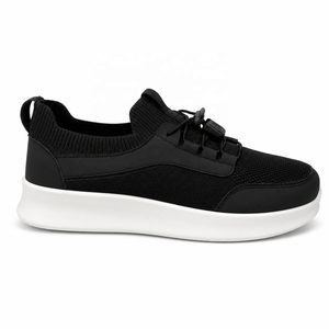 2026 Logo Personalizado Zapatos De <span class=keywords><strong>Hombre</strong></span> Zapatillas Flyknit Superposiciones Cuero <span class=keywords><strong>Cordones</strong></span> Toggle Slip On Plataforma Acolchada - Product Image 4