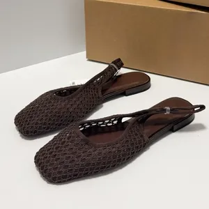 <span class=keywords><strong>Sandali</strong></span> piatti da donna intrecciati traforati stile gladiatore con punta quadrata, traspiranti, comodi per il tempo libero, vacanze e spiaggia - Product Image 1