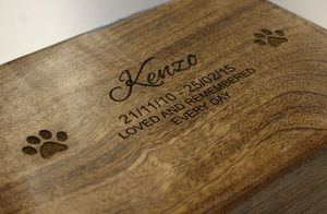 กล่องใส่เถ้ากระดูกแบบปรับแต่งได้สำหรับสุนัขแมวกระต่ายทำจากไม้มะม่วง - Product Image 5