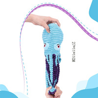 Jouet interactif durable pour chien, pieuvre en peluche souple avec papier froissé, jouet à mâcher pour les dents, jeu d'intérieur, jouets à mâcher pour animaux de compagnie, cadeau