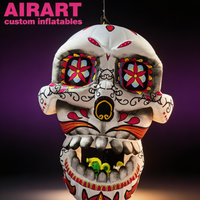 Calavera gonflable géante, ornement gonflable Dia de los Muertos, crâne de sucre gonflable personnalisé