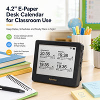 Kylendar Mini Horloge numérique électronique de 4,2 pouces, calendrier de bureau, planificateur d'étude pour professeurs et étudiants, affichage multi fuseaux horaires