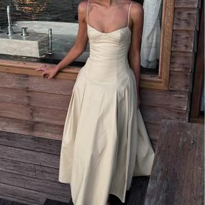 Vestido Elegante OEM de Algodón con Tirantes Finos, Vestido de Verano 2025 Blanco para Mujer, Vestido Casual de Verano - Product Image 2